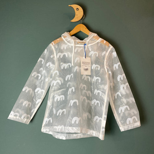 transparente Regenjacke mit Vogelmotiv und Kapuze